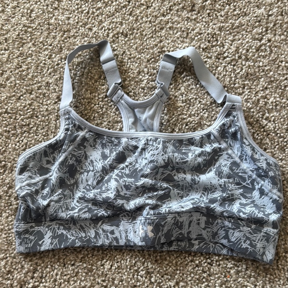 Gray Patterned Sports Bra